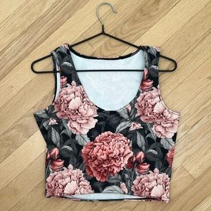 Hawaiian Floral Print Crop Top
